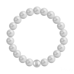 Bracelet en Cristal et Argent Bracelet 8mm en Argent et Perles de Cristal Nacré Pastel Grey