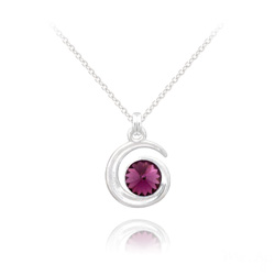 Collier en Cristal et Argent Collier Spirale Rivoli en Argent et Cristal Am�thyste
