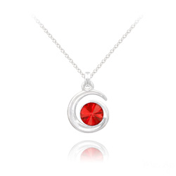 Collier en Cristal et Argent Collier Spirale Rivoli en Argent et Cristal Rouge Light Siam