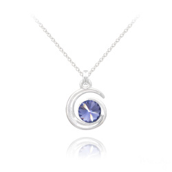 Collier en Cristal et Argent Collier Spirale Rivoli en Argent et Cristal Tanzanite