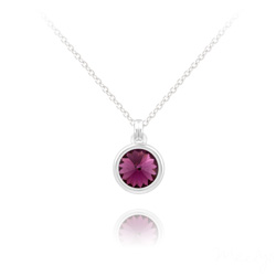 Collier en Cristal et Argent Collier Mini Rivoli 6MM en Argent et Cristal Am�thyste