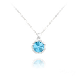 Collier Mini Rivoli 6MM en Argent et Cristal Bleu
