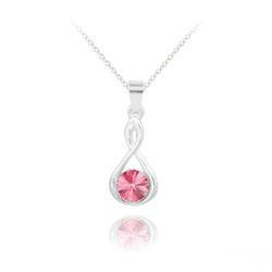 Collier en Cristal et Argent Collier Infinity Rivoli en Argent et Cristal Rose