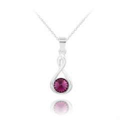 Collier en Cristal et Argent Collier Infinity Rivoli en Argent et Cristal Am�thyste