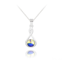 Collier en Cristal et Argent Collier Infinity Rivoli en Argent et Cristal Aurore Bor�ale