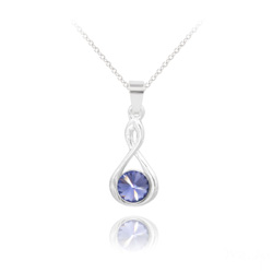 Collier en Cristal et Argent Collier Infinity Rivoli en Argent et Cristal Tanzanite
