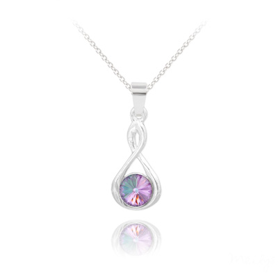 Collier en Cristal et Argent Collier Infinity Rivoli en Argent et Cristal Vitrail Light