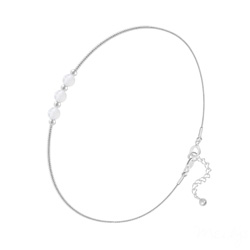 Bracelet en Pierre Naturelle Bracelet en Argent et 3 Pierres Naturelles 4MM - Jade Blanc