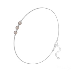 Bracelet en Pierre Naturelle Bracelet en Argent et 3 Pierres Naturelles 4MM - Agate Grise