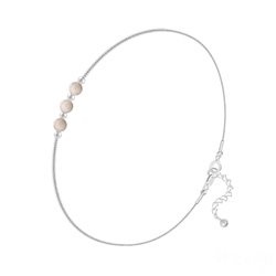 Bracelet en Pierre Naturelle Bracelet en Argent et 3 Pierres Naturelles 4MM - Pierre de Rivière