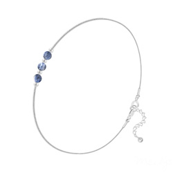 Bracelet en Pierre Naturelle Bracelet en Argent et 3 Pierres Naturelles 4MM - Sodalite