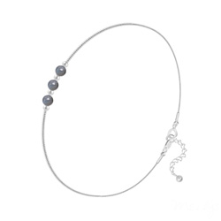 Bracelet en Pierre Naturelle Bracelet en Argent et 3 Pierres Naturelles 4MM - Labradorite
