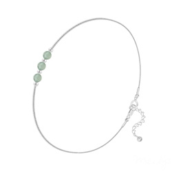 Bracelet en Pierre Naturelle Bracelet en Argent et 3 Pierres Naturelles 4MM - Aventurine