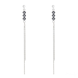 Boucles d'Oreilles Rondes � Facettes 4mm en Argent et Cristal Silver Night