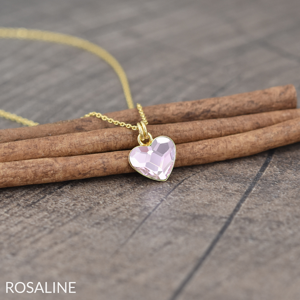 Collier Femme Avec Pendentif Petit Coeur En Cristal Zircon Argenté - 45 Cm, Neuf Avec étiquettes