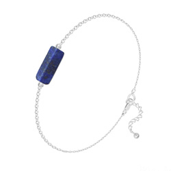 Bracelet en Pierre Naturelle Bracelet Lyna en Argent et Pierres Naturelles 13x4mm - Lapis Lazuli