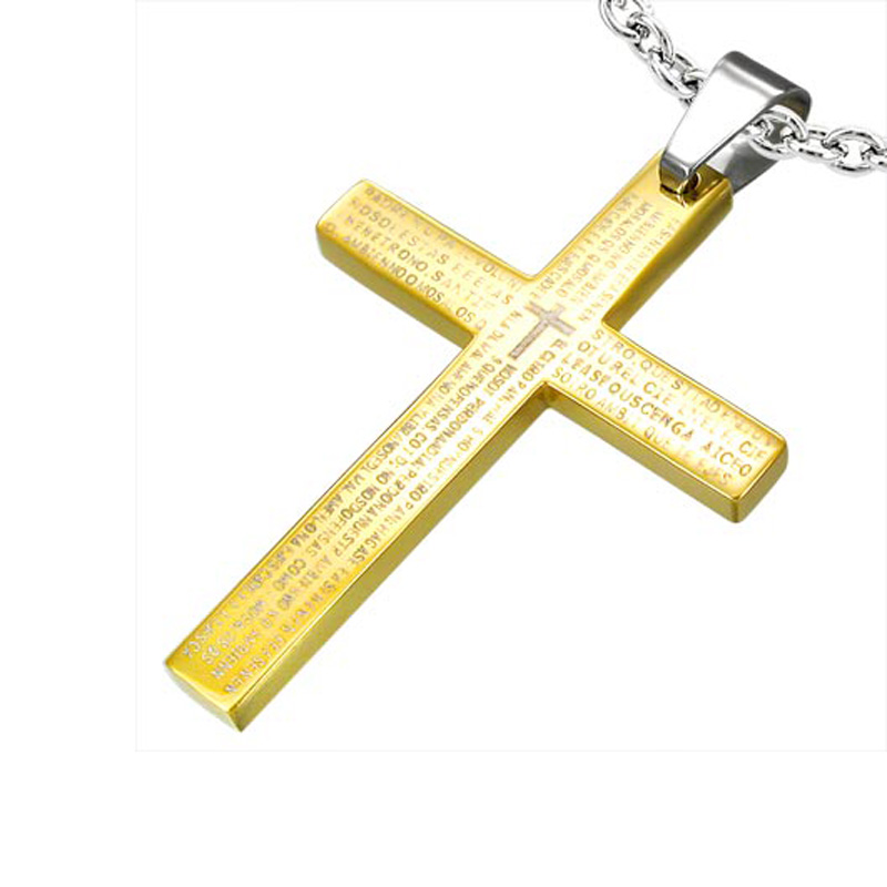 Pendentif Croix Vintage Dorée Agatha - Bijou Années 80, état Comme Neuf
