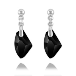 Boucles Galactic en Argent et Cristal Noir