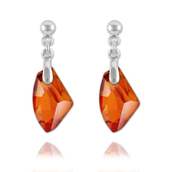 Boucles Galactic en Argent et Cristal Red Magma