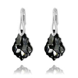 Boucles Baroque en Argent et Cristal Silver Night