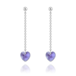 Boucles Coeur en Argent et Cristal Tanzanite