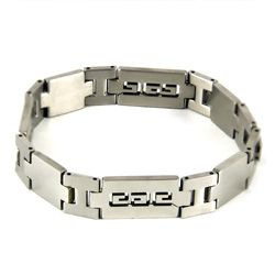 Bague Homme en Acier Carr�s Noirs