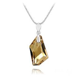 Collier en Cristal et Argent Collier De-Art en Argent et Cristal Champagne