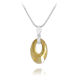 Collier en Cristal et Argent Collier Helios en Argent et Cristal Champagne