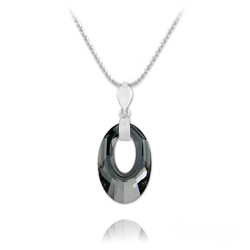 Collier en Cristal et Argent Collier Helios en Argent et Cristal Silver Night