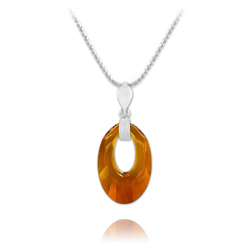 Collier en Cristal et Argent Collier Helios en Argent et Cristal Crystal Copper