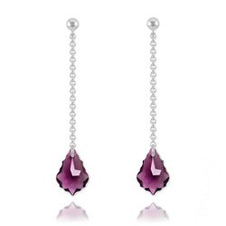 Boucles Baroque 16mm en Argent et Cristal Am�thyste