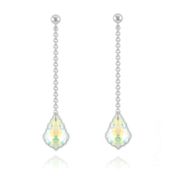 Boucles Baroque 16mm en Argent et Cristal Aurore Bor�ale
