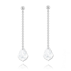 Boucles Baroque 16mm en Argent et Cristal Blanc