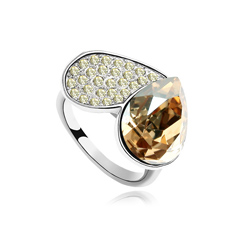 Bague Coeur en Cristal Champagne