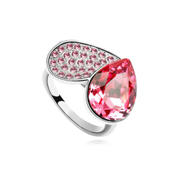 Bague Coeur en Cristal Rose