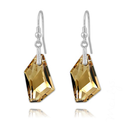 Boucles De-Art 24mm en Argent et Cristal Champagne
