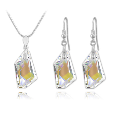 Parure en Cristal et Argent Parure De-Art en Argent et Cristal Blanc AB