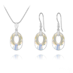 Parure en Cristal et Argent Parure Helios en Argent et Cristal Aurore Boréale