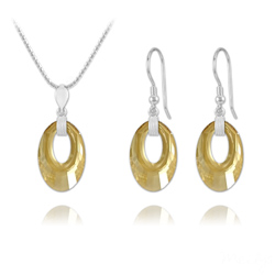 Parure en Cristal et Argent Parure Helios en Argent et Cristal Champagne