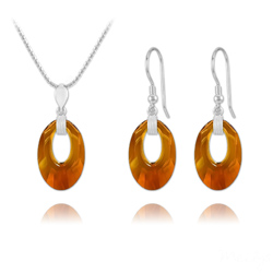 Parure en Cristal et Argent Parure Helios en Argent et Cristal Crystal Copper