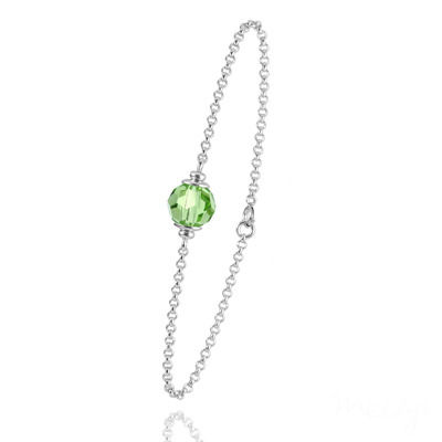 Bracelet en Cristal et Argent Bracelet en Argent et Perle Vert Péridot