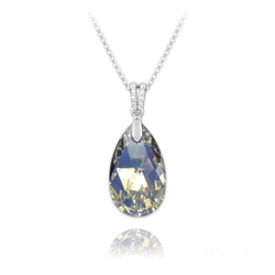 Collier en Cristal et Argent Collier Goutte 22mm en Argent et Cristal Aurore Bor�ale