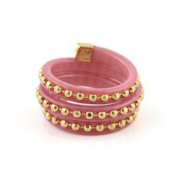 Bague Rose 3 Rangs M�tal Dor� [R�glable]