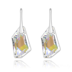Boucles d'Oreilles De-Art 24mm en Argent et Cristal Aurore Bor�ale