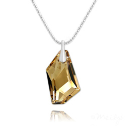 Collier en Cristal et Argent Collier De-Art en Argent et Cristal Champagne