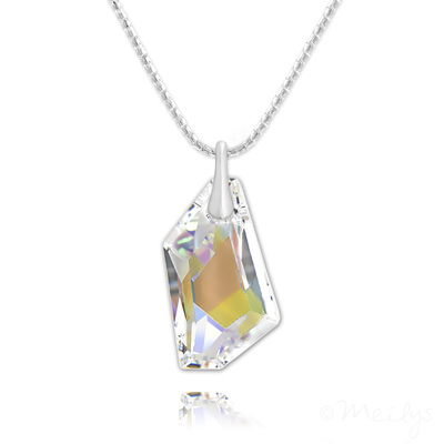 Collier en Cristal et Argent Collier De-Art en Argent et Cristal Aurore Bor�ale