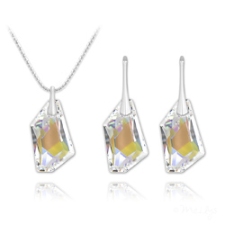 Parure en Cristal et Argent Parure De-Art en Argent et Cristal Aurore Boréale