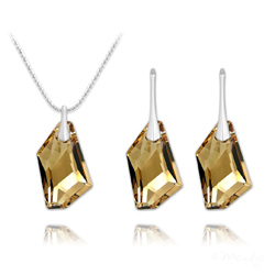 Parure De-Art en Argent et Cristal Champagne